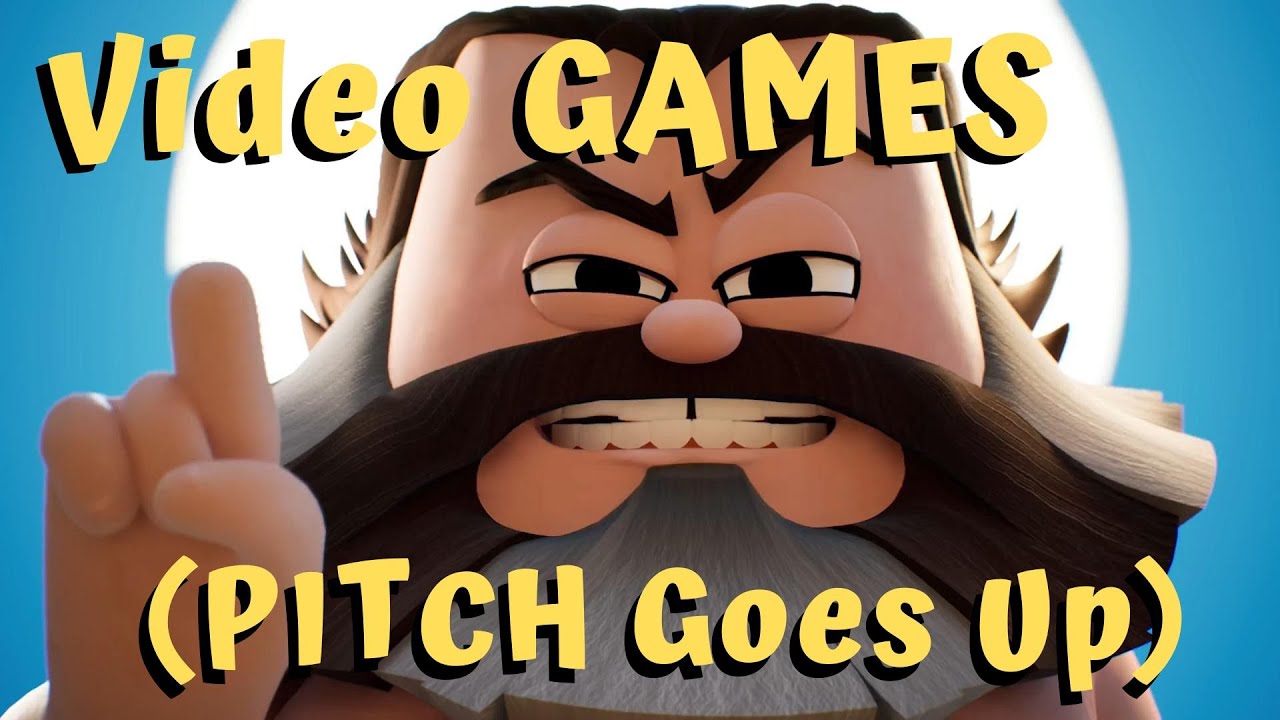 Video GAMES - but PITCH goes up every time he says 