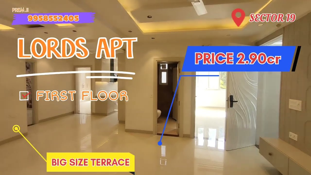 SALE SEC 19 LORDS APT 3 BED 2 BATH WITH BIG SIZE TERRACE NEWLY FURNISHED DWARKA DELHI 
