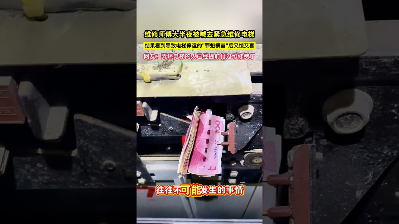 维修师傅大半夜被喊去紧急维修电梯，结果当看到导致电梯停运的