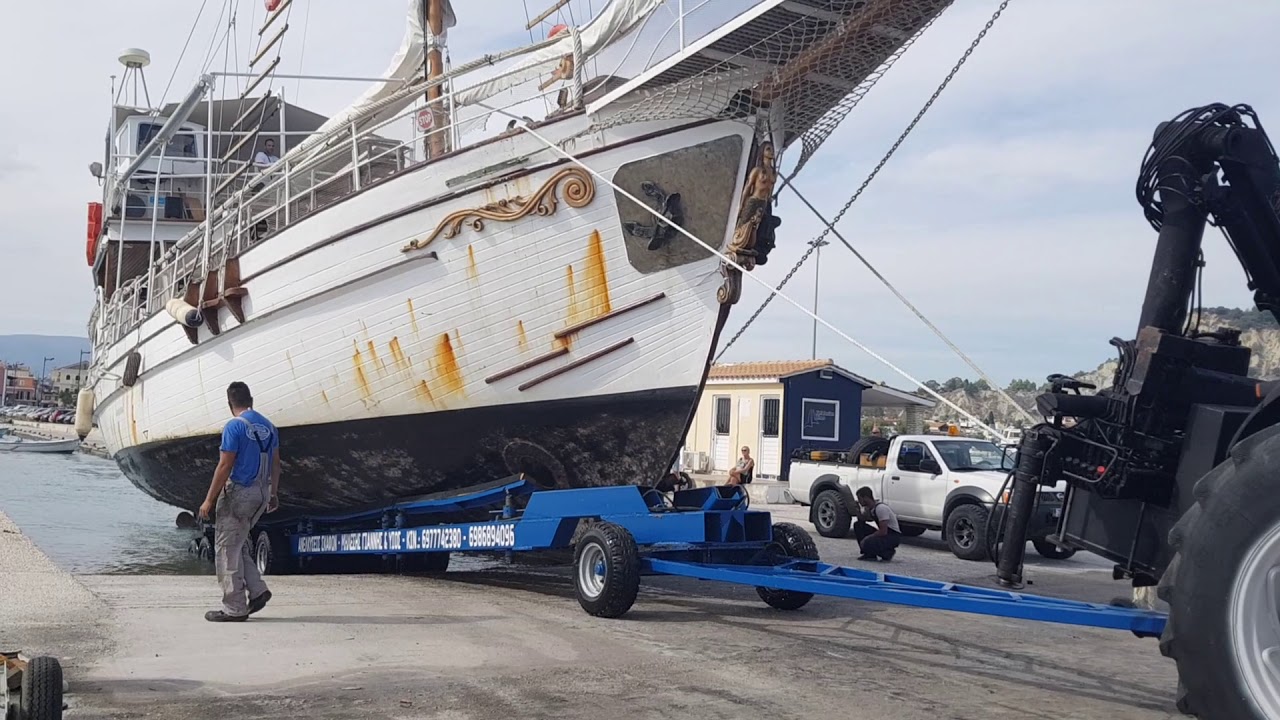 Ανέλκυση ξύλινου σκάφους 70 τόνων ΖΑΚΥΝΘΟΣ 1080HD4K
