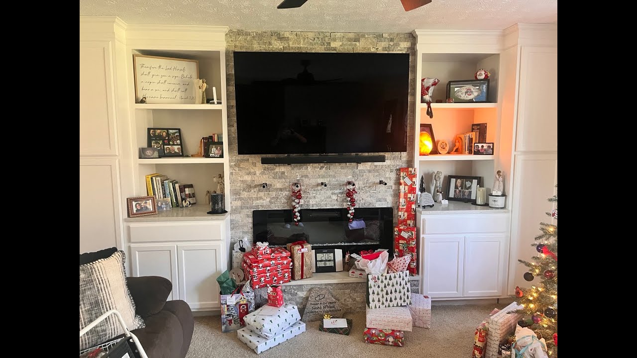 DIY Built-In Media Wall with Electric Fireplace