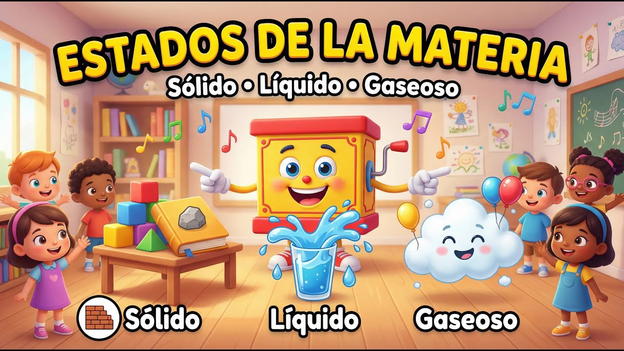 Los Estados de la Materia | Canci&oacute;n Infantil Educativa para Ni&ntilde;os 👧🧒 | S&oacute;lido, L&iacute;quido y Gaseoso