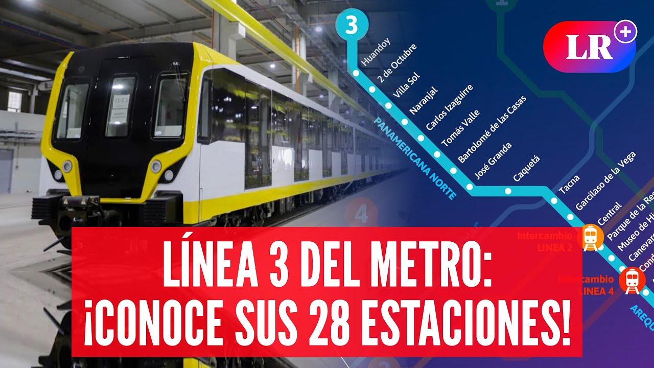 L&iacute;nea 3 del Metro de Lima: Estas son las 28 estaciones que recorrer&aacute; | #LR