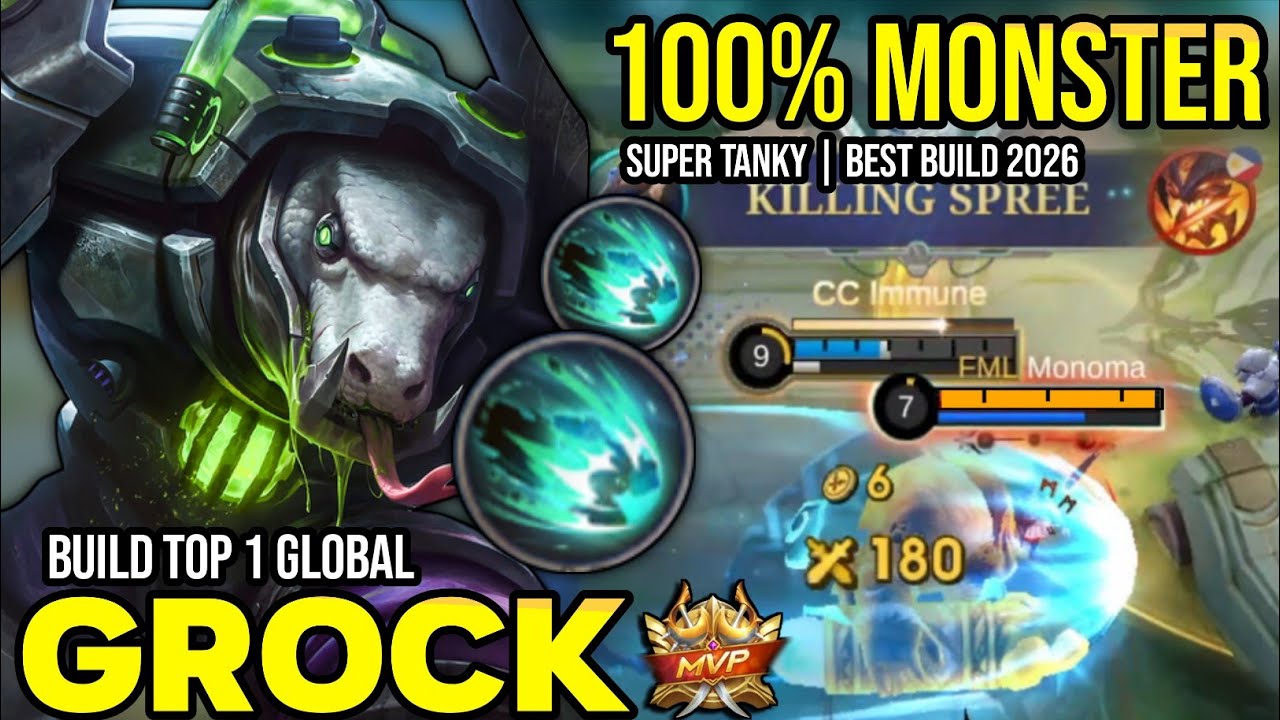 GROCK BEST BUILD 2026 | BUILD TOP 1 GLOBAL GROCK GAMEPLAY | MOBILE LEGENDS✓