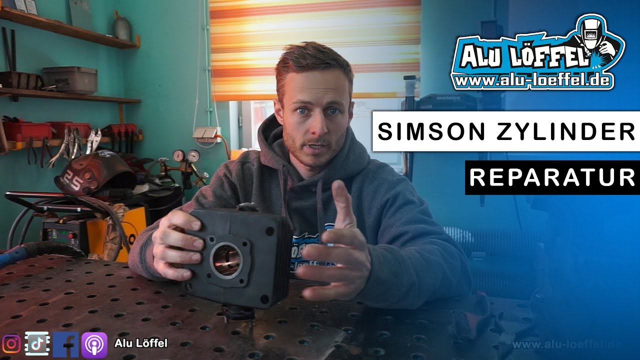 Simson Zylinder  s51 Schweißen Krümmergewinde Zylinder Reparatur Schweißen lernen l Alu Schweißen