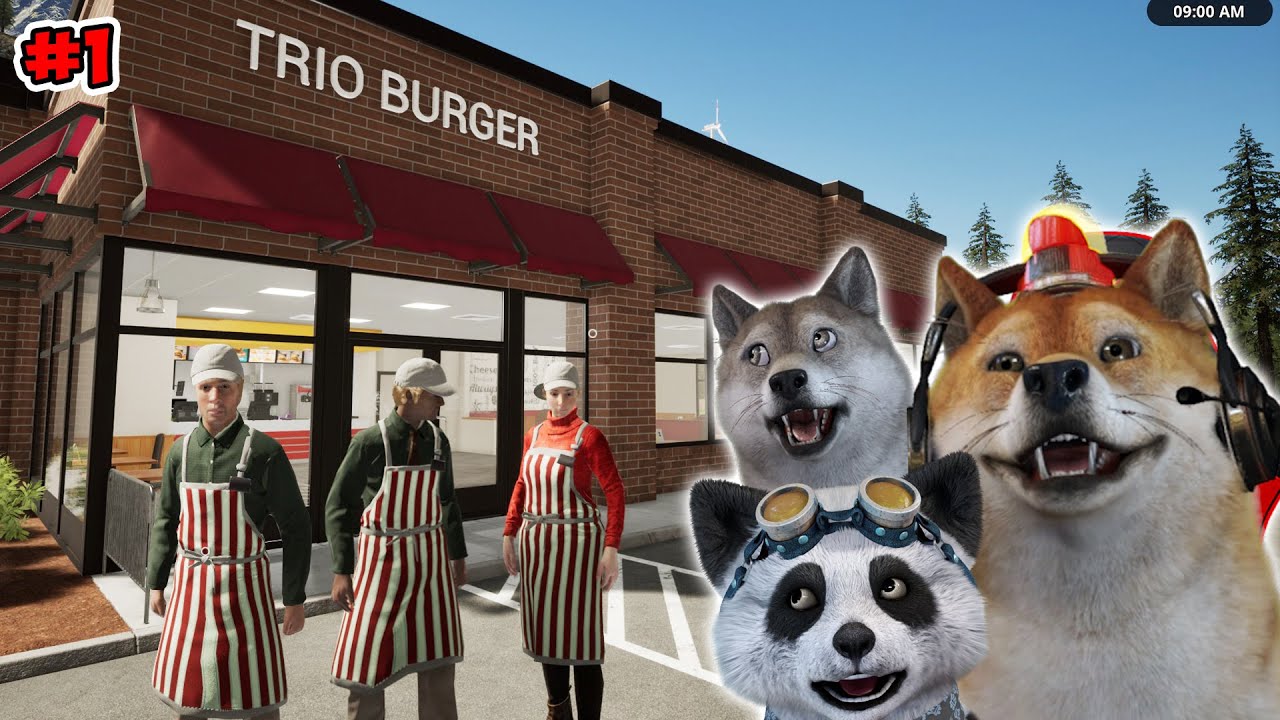 TRIO KOCAK BUKA USAHA BERSAMA JUALAN BURGER? - Fast Food Simulator #1