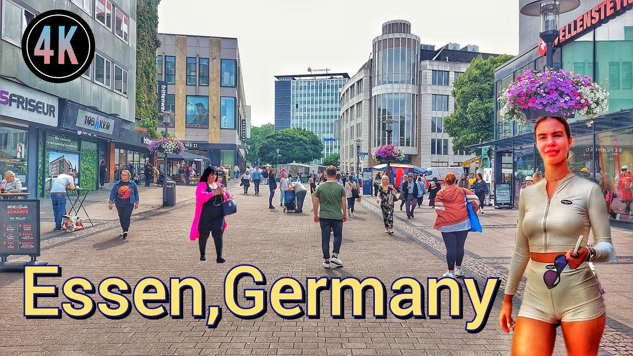 Essen City,Germany/  Tour in Essen NRW in der Innenstadt in Deutschland 4k