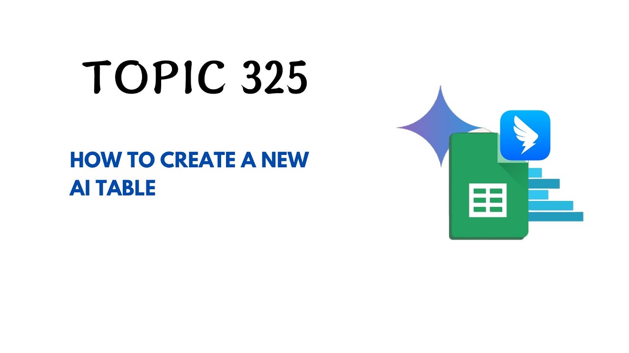DINGTALK TOPIC 325 : HOW TO CREATE A NEW AI TABLE