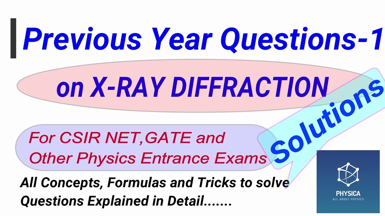 Previous Year Questions-1| X-RAY DIFFRACTION | SSP CMP | CSIR NET, GATE, MSc Physics,IIT-JAM