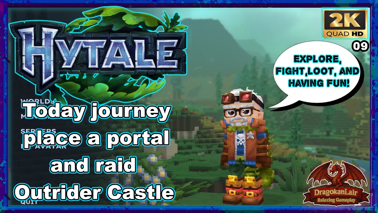 My journey on Hytale! Episode 9: Placing Portals and raid Outrider Huge Castle! ! No commentary.