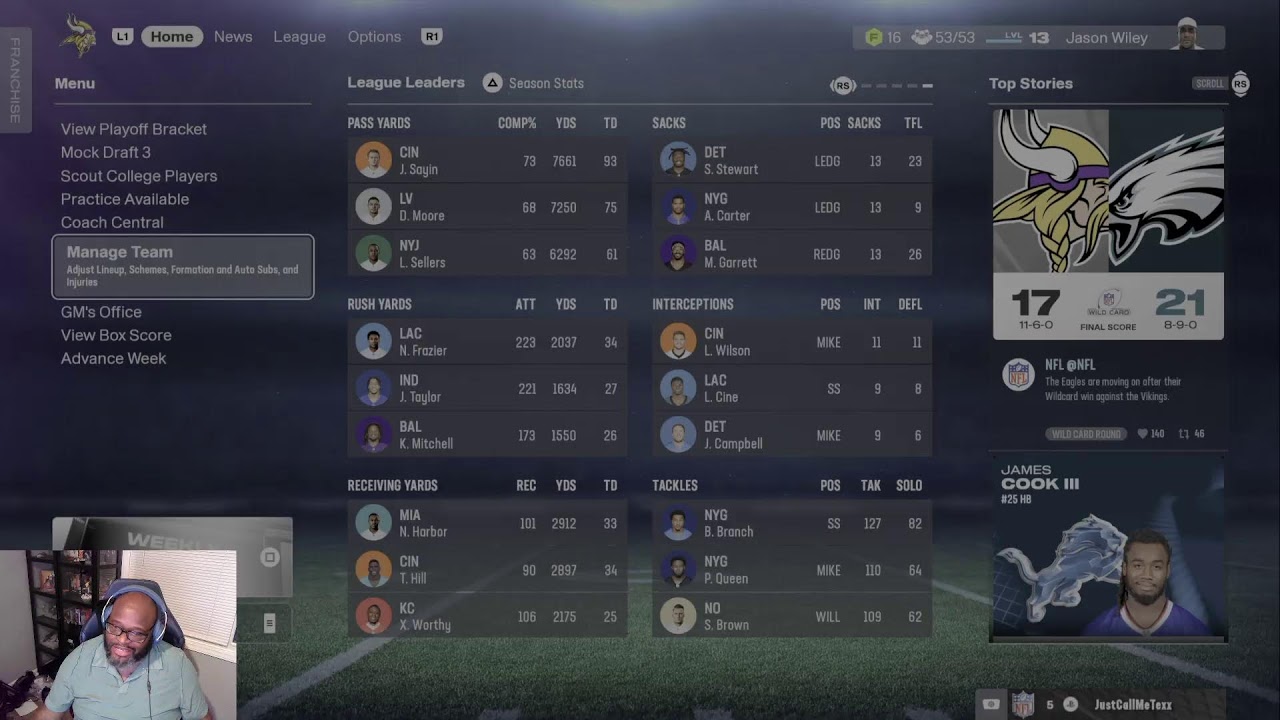Madden Playoffs come chat