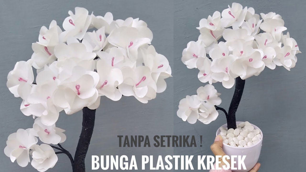 DIY Cara Membuat Bunga Sakura dari plastik TANPA SETRIKA | Make cherry blossoms plastic without iron