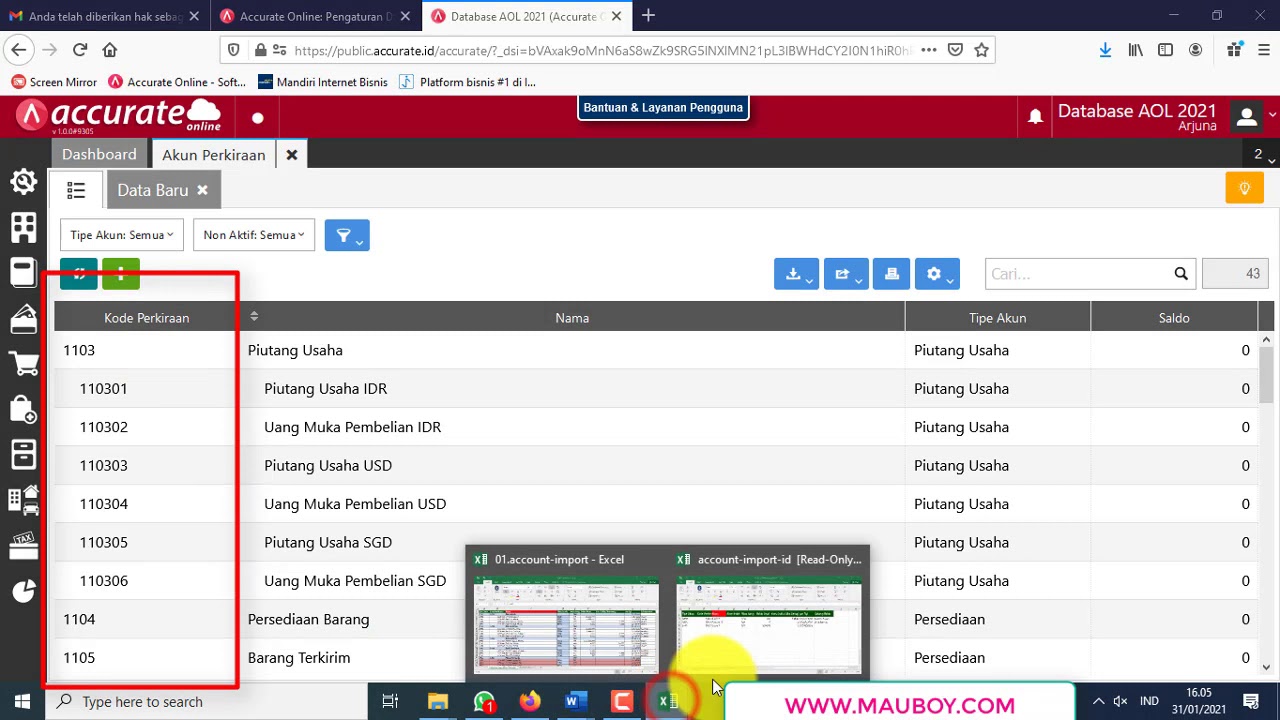 04.Import Akun ke dalam Database Accurate Online