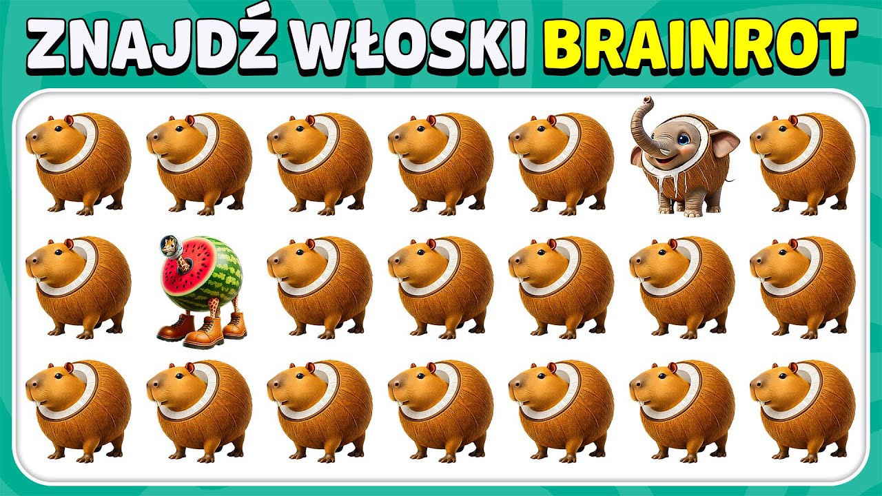 Znajdź Niepasujące Emoji - NOWA Włoska Edycja Brainrot | Quiz Królik