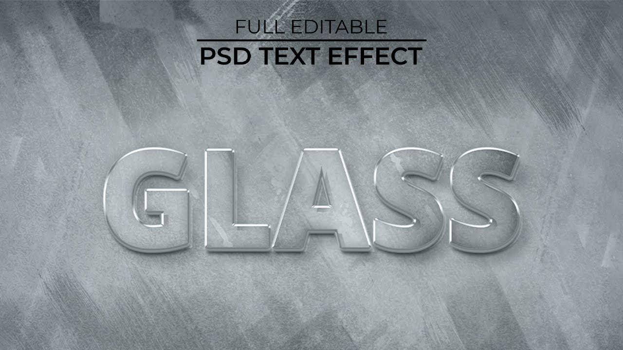 how to create a glass text effect in adobe photoshop || Text effect in photoshop Bangla Tutorials