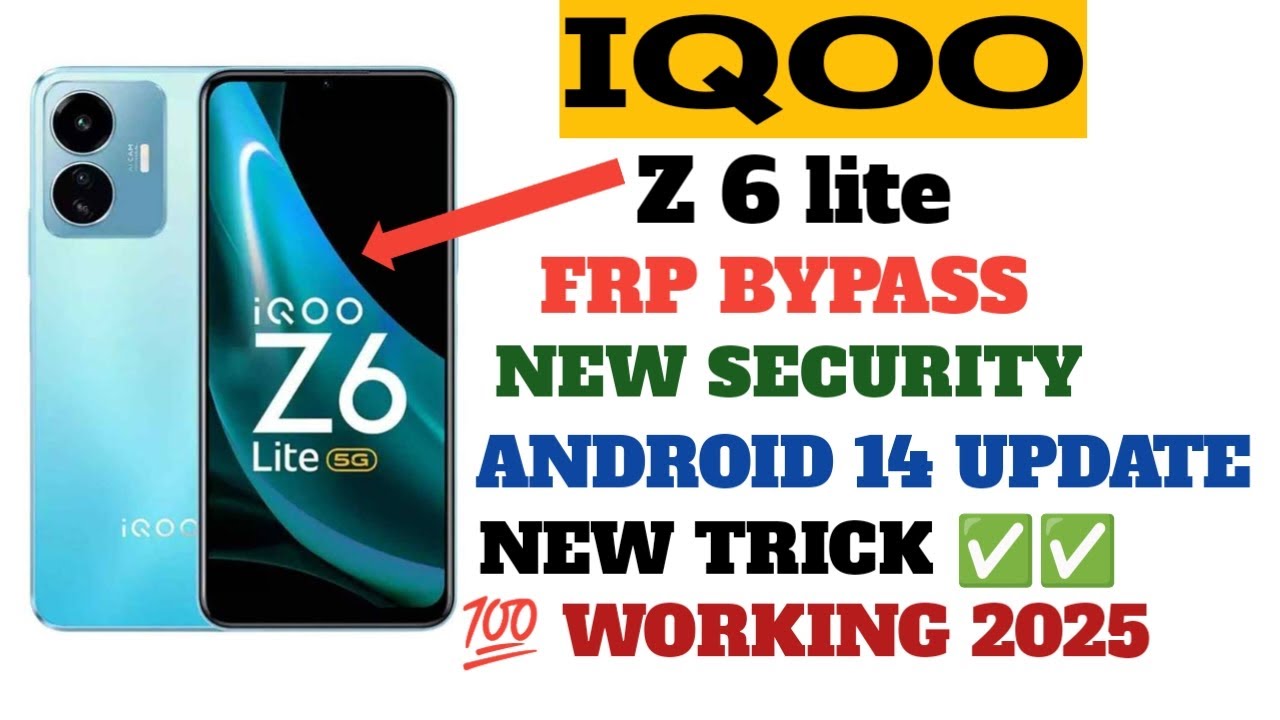 IQOO Z6 LITE 5G FRP BYPASS||All IQOO FRP Bypass Android 14 Without Pc Letest Security 2025|100% OK |