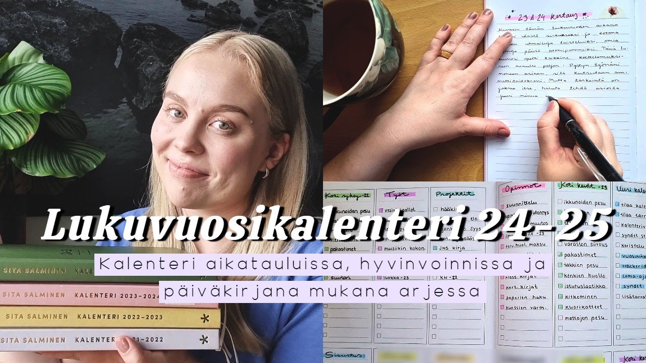 KALENTERI 24/25 : HYVINVOINTIA JA PÄIVÄKIRJAMERKINTÖJÄ 📗🧡