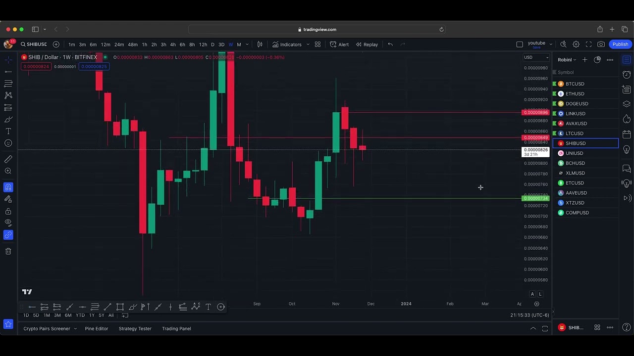 11/29 SHIB Charting Support and Resistance