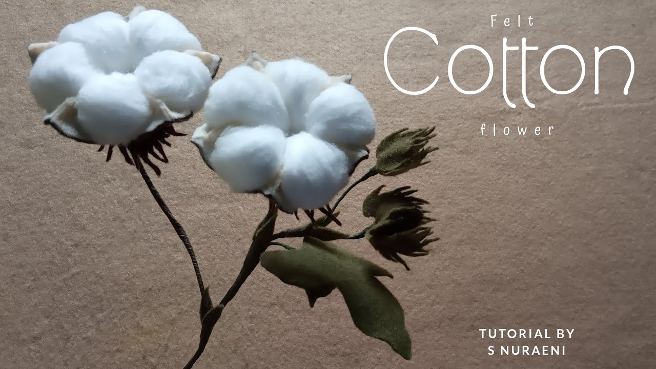Easy Cotton Flower - #DIY How to make Felt Cotton Flower Tutorial by S Nuraeni