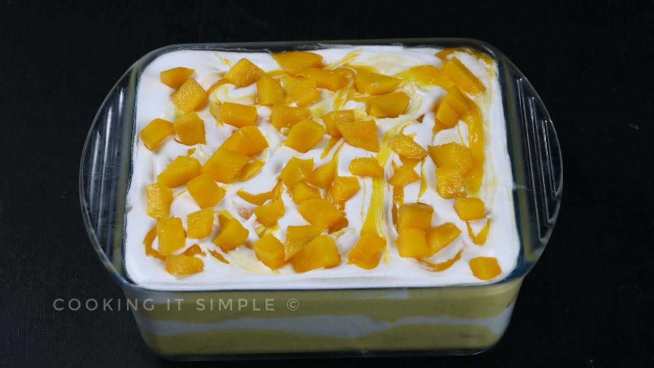 മാങ്ങ കൊണ്ട് 5 മിനുട്ടിൽ easy mango dessert/ dessert recipe malayalam
