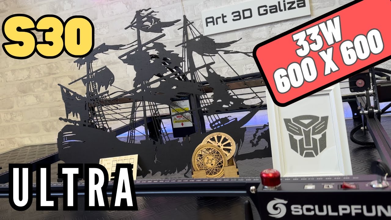 ТЕСТИРОВАНИЕ НОВОГО ЛАЗЕРНОГО РЕЗАКА SCULPFUN S30 СВЕРХБОЛЬШОГО ФОРМАТА ОТ SCULPFUN LASER