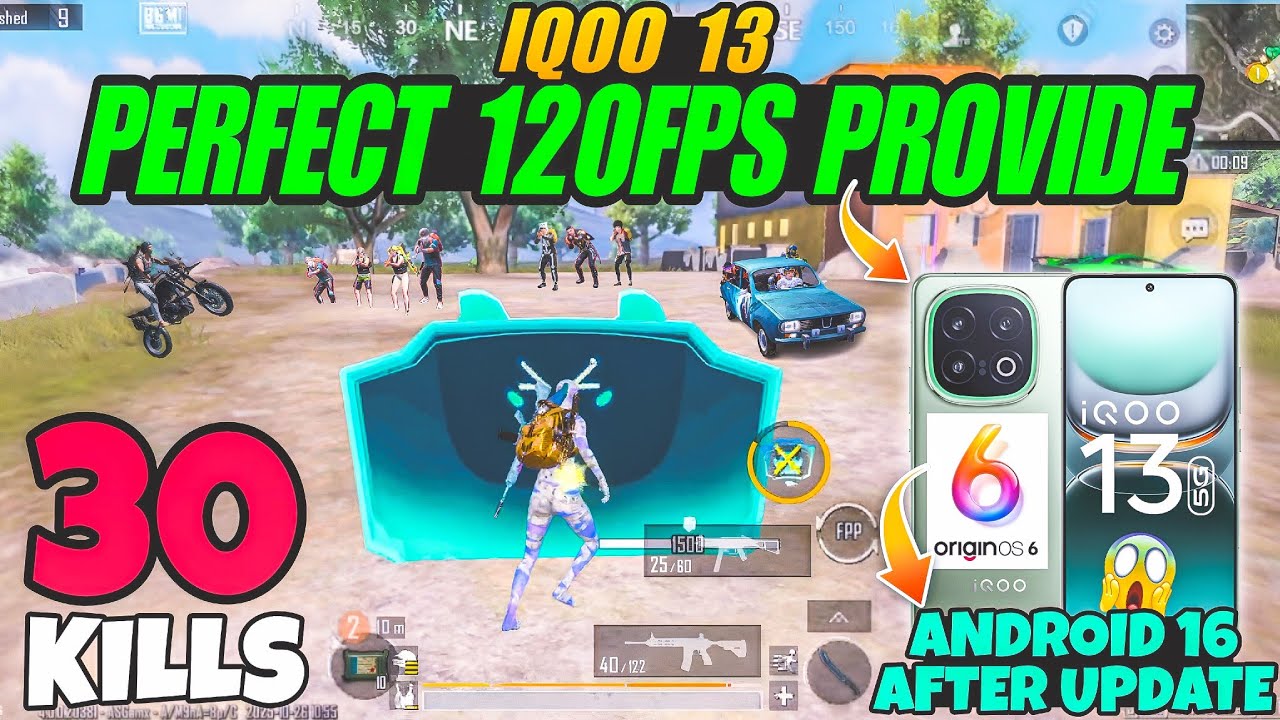 🔥iQOO 13 5G BGMI Test After Update ( Origin OS 6 ) with Fps Meter