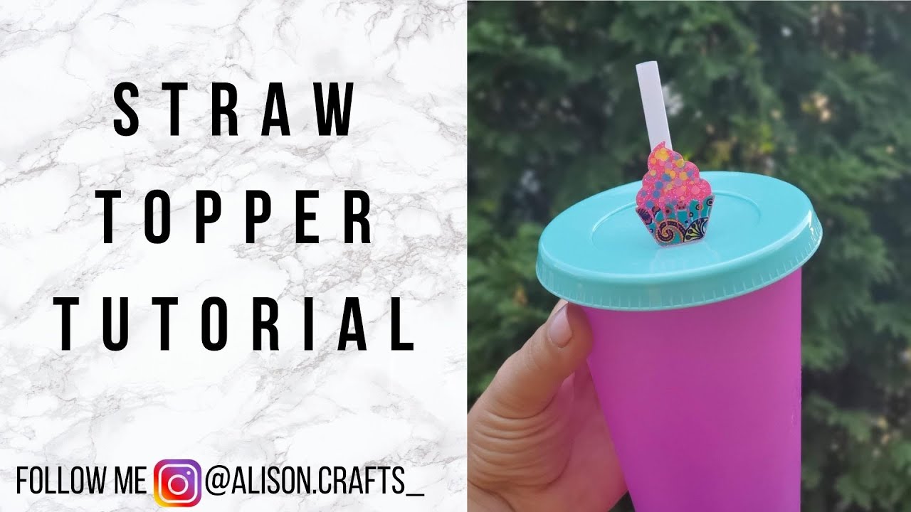 Cupcake Straw Topper Tutorial without Epoxy | Acrylic Blank Straw Charm Step by Step with Crystalac