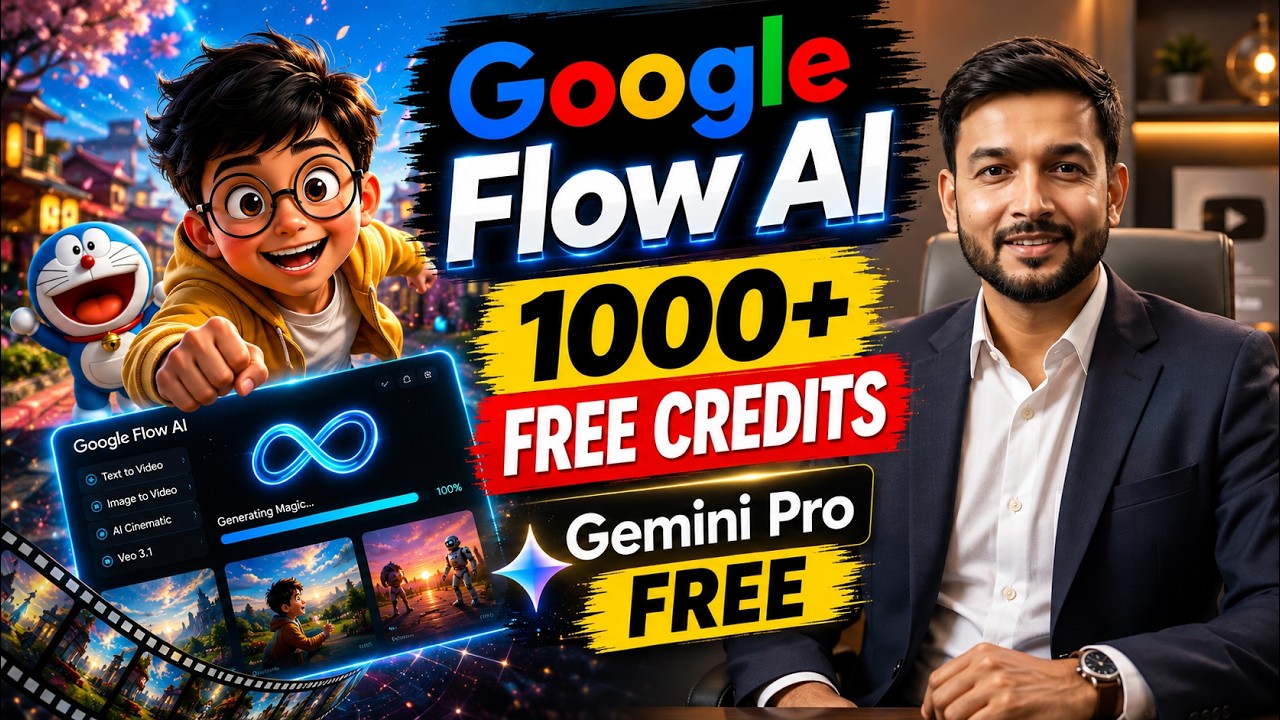 Google Flow AI FREE 1000+ Credits 😱 | Gemini Pro FREE | Make Unlimited AI Videos (2026)