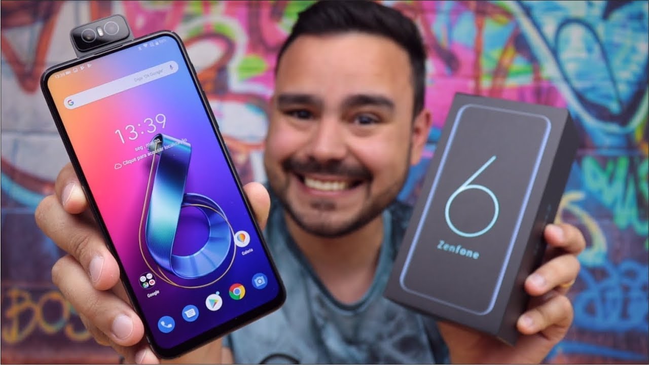ASUS ZENFONE 6 - FLIP CÂMERA GENIAL ! PORTUGUES BRASIL UNBOXING