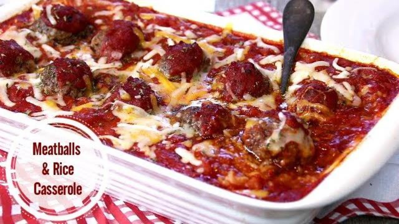 Meatball and Rice Casserole - Easy and Delicious