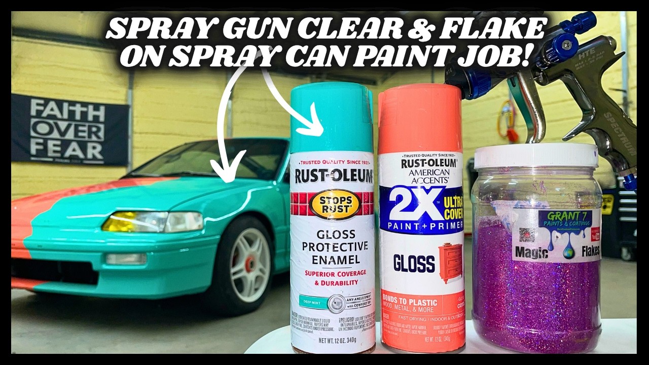 SPRAY CAN PAINT WITH SPRAY GUN CLEAR & FLAKE FROM @Grant 7 Paints & Coatings