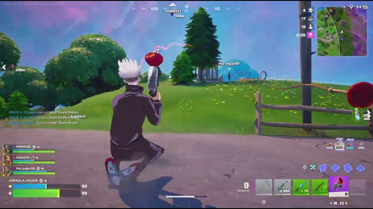 Going into a random match with different people.