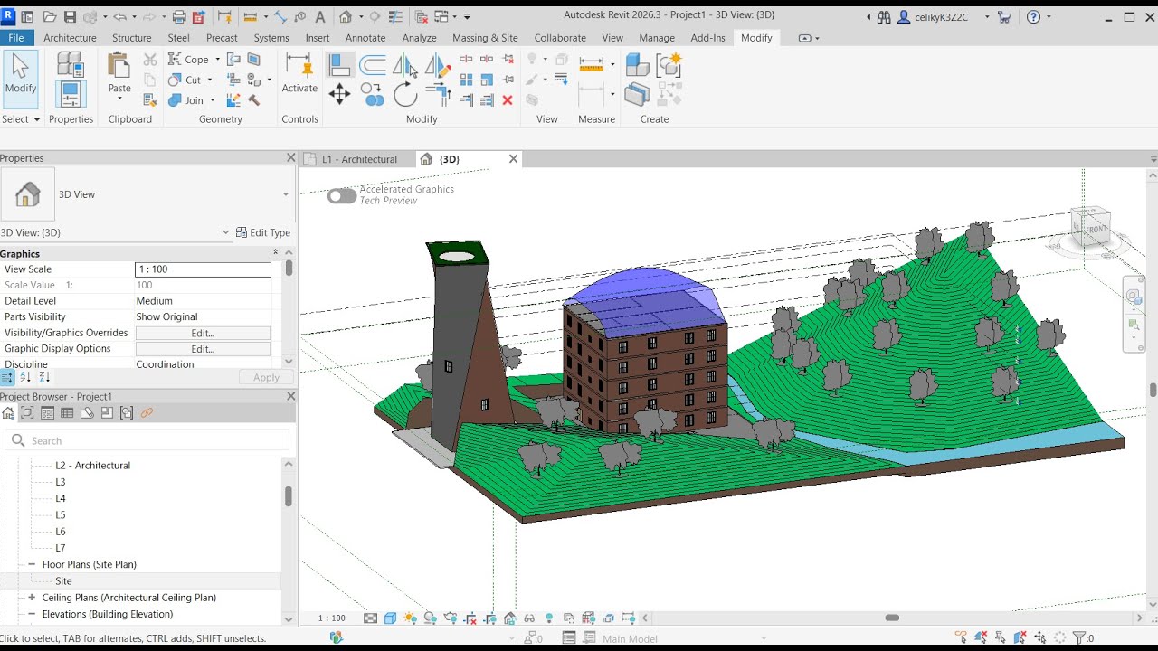 Örnek Revit Proje Çizimi - Bölüm 1 - Autodesk Revit (2026) - Başlangıç Seviyesi