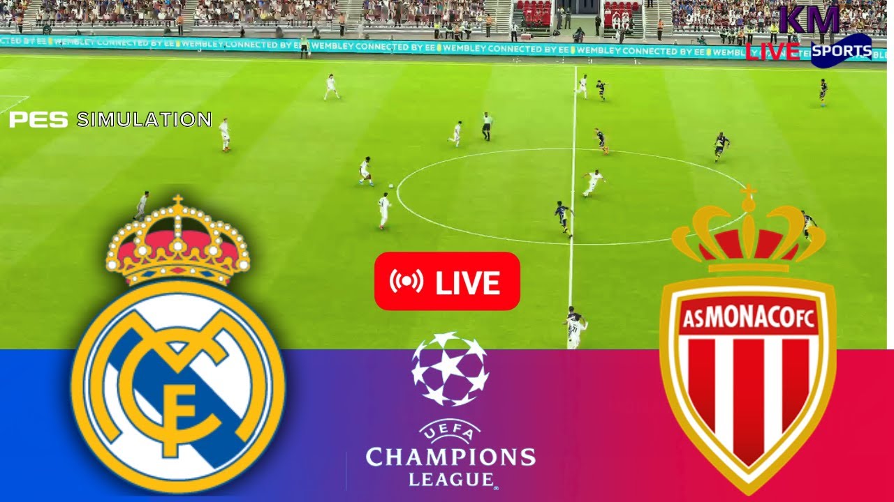LIVE 🔴 | Real Madrid vs Monaco - Champions League 2025/26 Full Match - PES 2021 Simulation