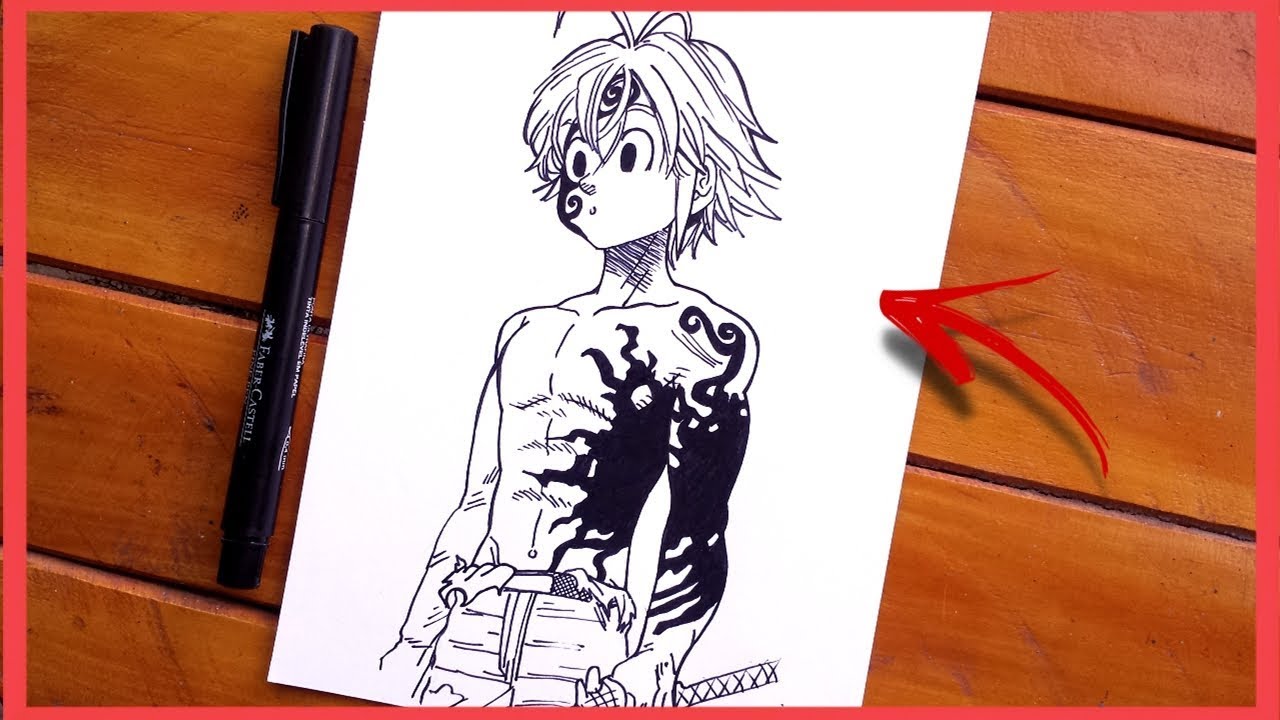 Como desenhar o Meliodas do natsu no taizai