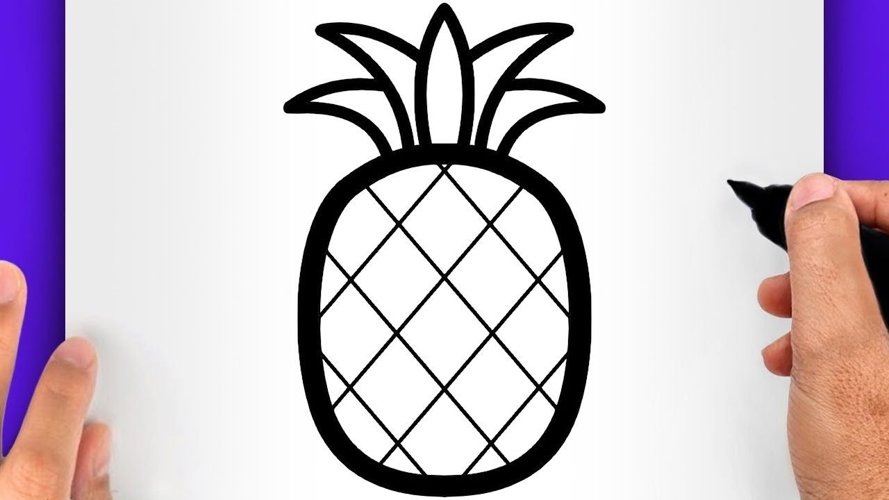 DESSIN FACILE | COMMENT DESSINER UN ANANAS FACILEMENT - DESSIN DE FRUIT FACILE