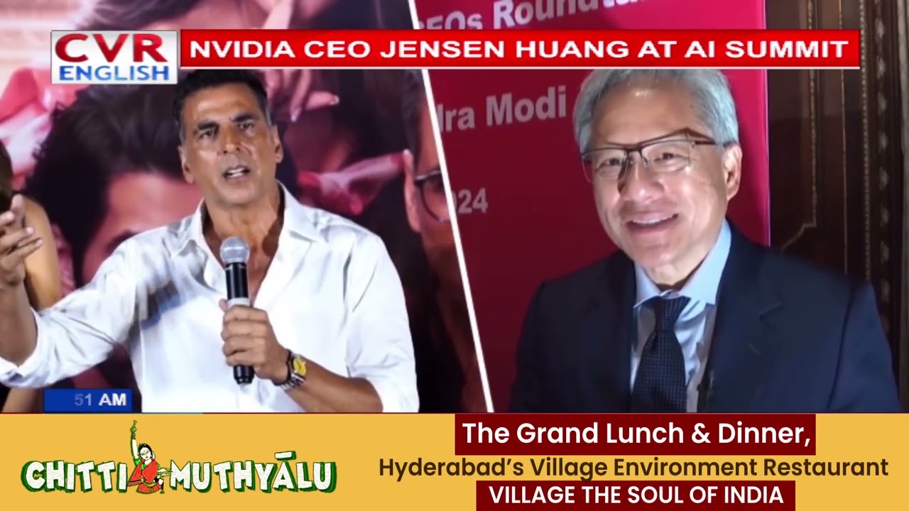 AKSHAY KUMAR MEETS NVIDIA CEO JENSEN HUANG AT AI SUMMIT| @CVREnglishOfficial