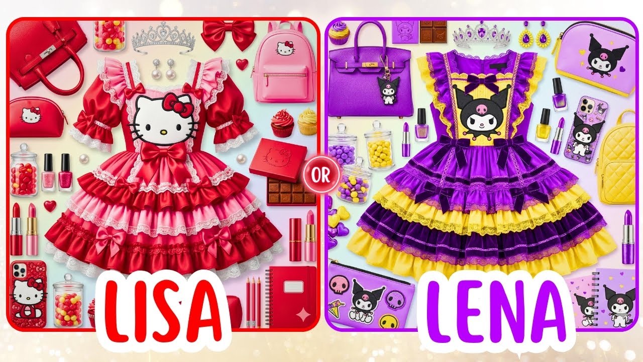 Lisa or Lena Hello Kitty or Korumi 💗🎁💜 #random #cute #fypジ #lena #lisa #lisaandlena