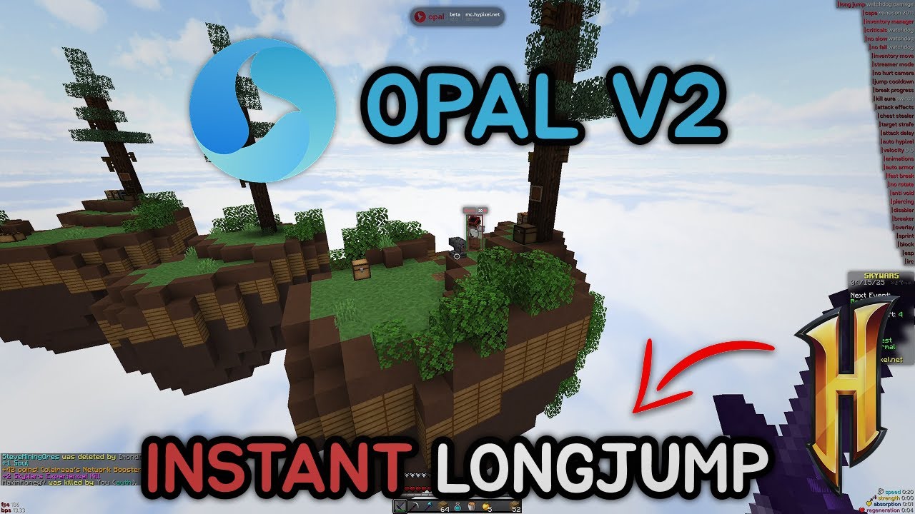 INSTANT 20+ BLOCK LONG JUMP ON HYPIXEL | Opal v2.0 (Hypixel Hacking)