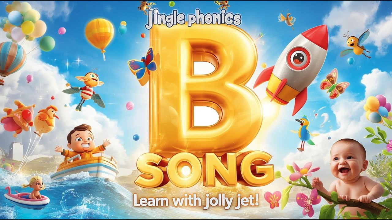 Jingle Phonics: Звук «Б» | Песни группы 3 | Подпевайте | Fuel Ur Mindz | Jolly Phonics