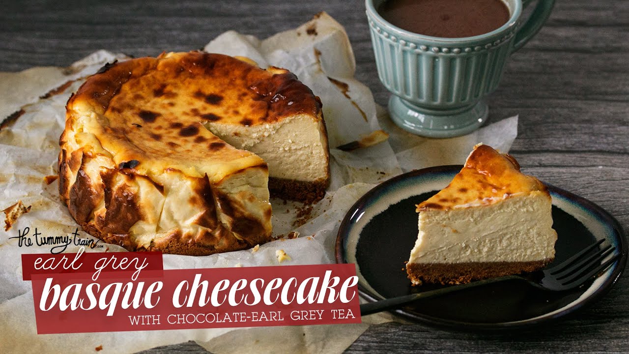 An awesome Earl Grey Basque Burnt Cheesecake + Chocolate-Earl Grey Tea Latte | The Tummy Train