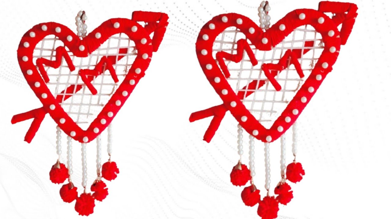 Create Your Heart Shaped Wall Hanging Woolen Wall Hanging  Hoom Decoration with woolen 