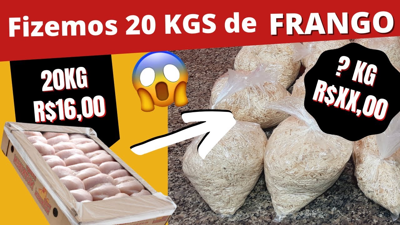 FRANGO para PIZZA I COMO preparar FRANGO para Pizza I COMO fazer 20 Kgs de FRANGO de uma vez