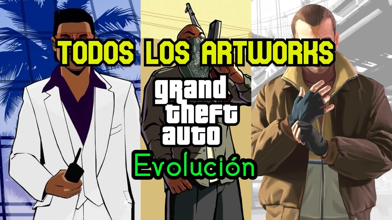 TODOS los ARTWORKS de GTA [GTA 1 - GTA V] | ¿Quiénes son los que aparecen?