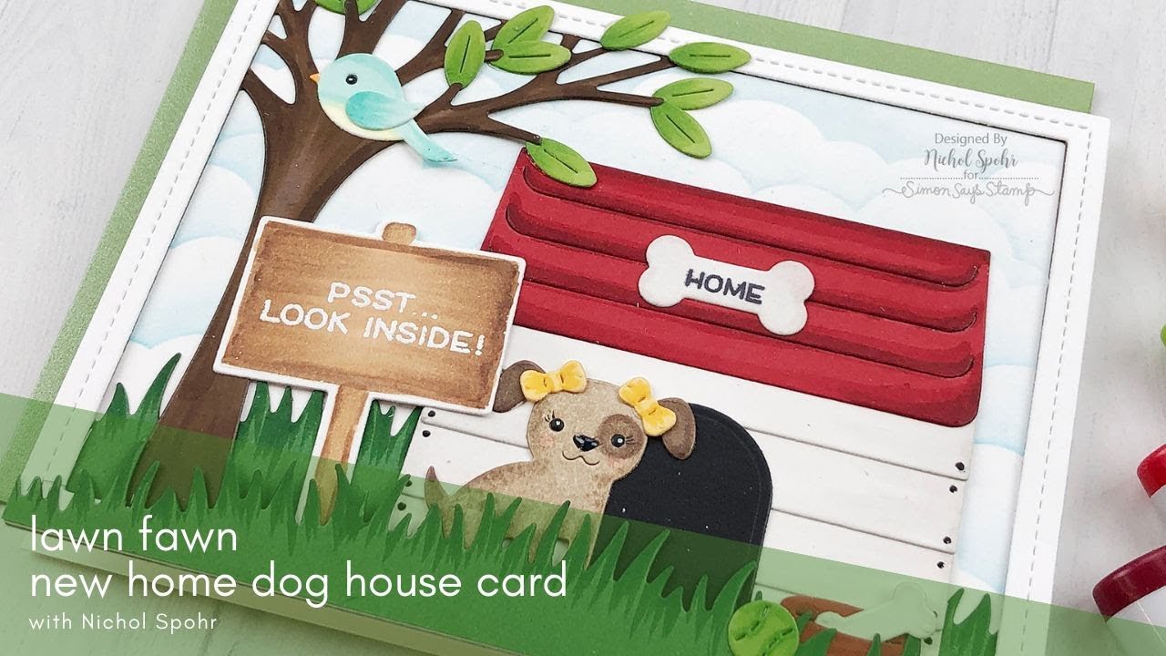 Lawn Fawn | New Home Dog House Die Cut Scene Card