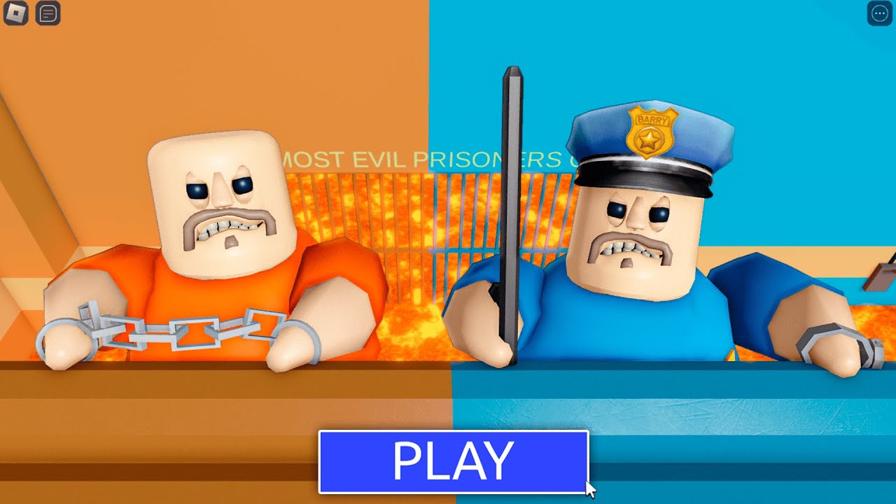PRISONERS Vs COPS in LAVA BARRY'S PRISON RUN! New Scary Obby (#Roblox)
