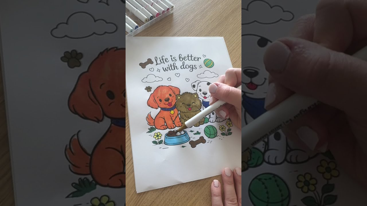 ASMR DoggyColoring Session | Dog Coloring Video| Color With Me Adult Coloring