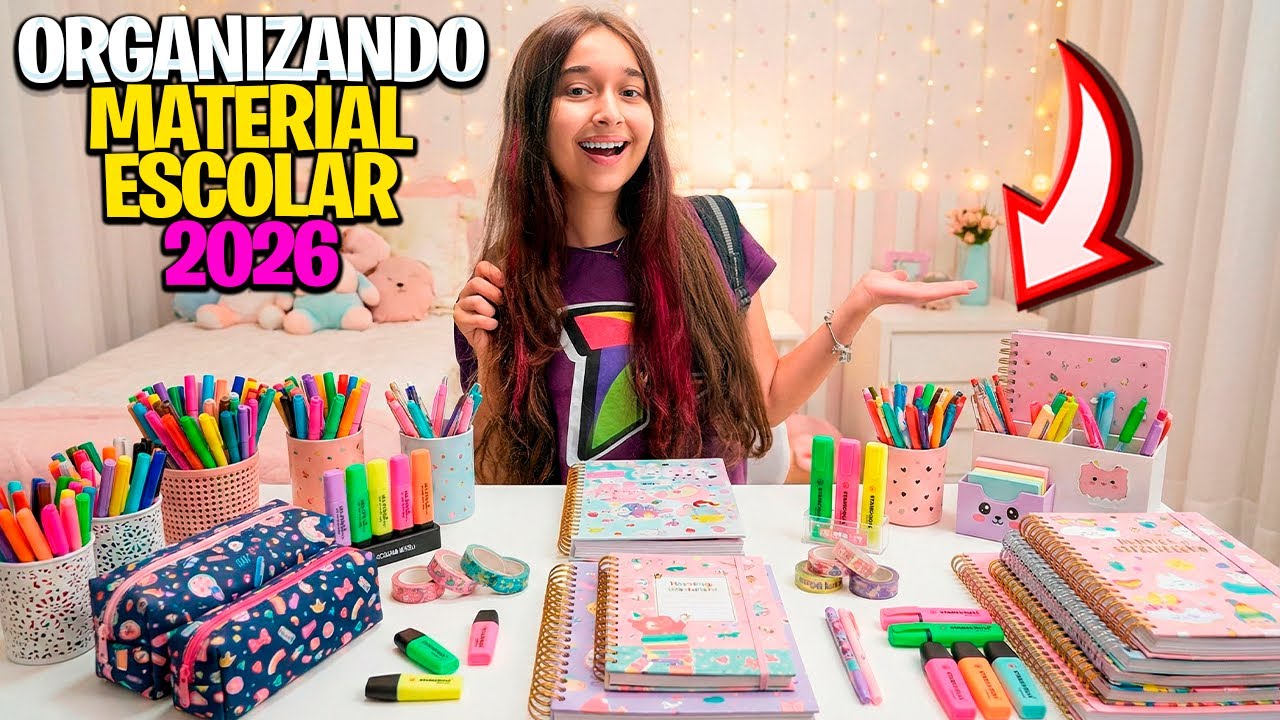 MOSTRANDO MEU MATERIAL ESCOLAR 2026