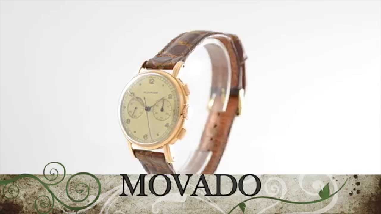Movado 18k pink gold chronograph