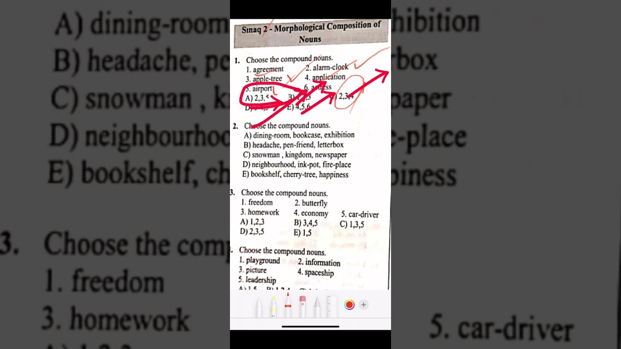 N.Nəcəf 250 sınaq test toplusu (sınaq 1,2,3 izahı ) mövzu:Noun